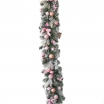 6 ft Christmas Wreath DIY Decor Rattan Garland for Party Porches Bedrooms Window Outdoor roosa