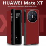 &Auml;riline Luksuslik Nahast Kokkupandav &Uuml;mbris Huawei Mate XT jaoks Nutikas Magamine Nutika Vaateakna Nahast Jalg Klapp PU Nahast Tunne P&otilde;rutuskindel Kaitsekaas Huawei Mate XT punane