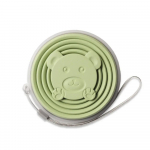 180 ml v&auml;listingimustes kasutatav silikoonist kokkupandav tass reisimiseks vabaaja kruus Cartoon Bear kokkupandav korduvkasutatav kaanega joogitass Sisset&otilde;mmatavad tassid 180ml valge