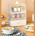 220 V 2 kihiline elektriline munaboiler Kodumajapidamises kasutatav multipliit toiduauruti hommikus&ouml;&ouml;giks Kodune munakeetja 220V