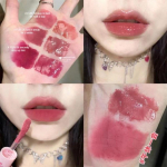 Double Sided Lip Glaze Full Gloss Mirror and Matte Velvet Long-Term Color and Moisture Lip Gloss Cosmetics Lip Glaze 1 to 5 Pieces, 5 Pieces gray