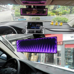 Auto siseruumides 3D tahavaatepeegel valgustusega LED suur vaatev&auml;li Auto sisemine tahavaatepeegel lame peegel helkur &uuml;mbritseva valgus valge