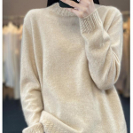 Poolk&otilde;rge kraega p&otilde;hi S&uuml;gis Kootud kampsun naistele Mood Pikkade varrukatega Lahtine Talvised kampsunid Kampsunid Naised Vabaaja &Uuml;hev&auml;rvilised Naiste Kudumid 25656 XL beež