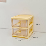 Lauaarvuti hoiukast kaanega sahtli t&uuml;&uuml;biga Suure mahutavusega korraldaja Kontori kirjatarvete juuste aksessuaaride hoiukarp 2 layers kollane