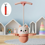 Pogo h&uuml;ppepalli h&uuml;ppavad poisid, lapsed, t&auml;iskasvanud, k&otilde;rge m&auml;nguasjalaud, m&auml;nguasjad, sport, kehatreening roosa