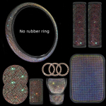 Autotarvikute komplekt, 11 tk. Naiste Bling Fit Roolikaane K&auml;iguvahetus T&otilde;mmake kate k&auml;etugi &otilde;lapadjakeste alusklaasid Start Stop kleebised must