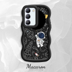 V&auml;rvitud muster Big Wave Edge pehme silikoon materjal Macaron telefoni &uuml;mbris p&otilde;rutuskindel kaitsev kummist korpus OnePlus Vivo Motorola Moto jaoks Vivo X80 Lite must