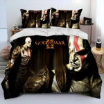 M&auml;ng God of War Kratos Voodipesukomplekt Tekikott Voodikomplekt Tekikate Padjap&uuml;&uuml;r Tekk Kuninga- ja Kuninganna suuruses Poiste ja T&auml;iskasvanute Voodipesukomplekt EU Single 135x200cm