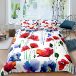 Lilleline tekikott moonidega Elavad kroonlehed Pungad Pastoraalne puhtus Looduskujundus Dekoratiivsed voodiriided Punane Roheline naistele t&auml;iskasvanutele 140x210cm 2pcs