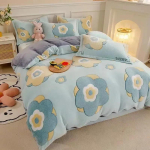 Talvine flanellist tekikott, kahev&auml;rviline pehme soe tekk flanellist korall Double kate hubane paks tekikate t&auml;iskasvanutele lastele 2pcs pillowcases white