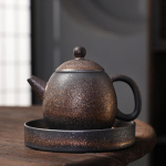 Vintage teekannu ja teealuse komplekt Loov roostevabast terasest klaasitud keraamiline Kung Fu teekomplekt Kontori teekann Hiina teetseremoonia tarvikud