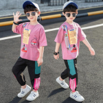 Poiste ja t&uuml;drukute suve&uuml;likonnad, Suvised keskealised lapsed, Suured lapsed, Kaheosalised l&uuml;hikeste varrukatega lasteriided 160 punane