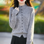 Naiste villane kampsun Qinghe ka&scaron;miir 50% siid 50% vill s&uuml;gis-talvine villane kardigan pehme ja soe M hall v&auml;rv