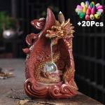 LED Dragon Backflow viirukihoidik Waterfall Viirukip&otilde;leti Suitsu Viiruki Viiruk +20 Backflow Viirukikoonuste Aroomiteraapia Ornament