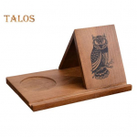 Puidust kolmnurkne raamatuhoidja lugemisalus koos kohvitassihoidjaga J&auml;rjehoidja Korraldaja lauaraamatu lehek&uuml;lje alus Kingitus lugemiss&otilde;pradele vana puu v&auml;rv