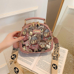 BEIBAOBAO Original Street Trend Naiste Crossbody kotid Mood l&otilde;uend PU Splicing Naiste k&auml;ekott Armsad Cartoon Bear Fresh One &otilde;lakotid naistele roosa
