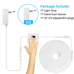 DC 12V k&auml;sip&uuml;hkimisandur neoonvalgus-LED-riba SMD 2835 120LEDs/M painduv k&ouml;istoru neoonlamp veekindel kodukaunistamiseks koos EU pistikuga 1M-EU valge