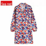 Meeste kamuflaažsinine pikkade varrukatega t&ouml;&ouml;mantel &ndash; &otilde;li- ja tolmukindlad t&ouml;&ouml;kaitser&otilde;ivad One Size punane/mere v&auml;rv