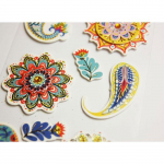 Autocollants en relief &agrave; paillettes - Mandalas floraux