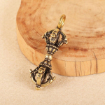 Tiibeti k&auml;sit&ouml;&ouml; budistlik vask Five Shares Dorje Vajra Pestle Key Ornaments without loop