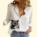 Naiste moodne n&ouml;&ouml;pidega s&auml;rk vabaaja &otilde;huke pikkade varrukatega naiste topp puuvillane linane kassimustriga pluus S valge