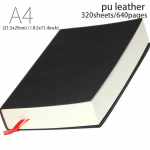 640/400/240/160 lehek&uuml;lge &uuml;lipaksu joonega &otilde;pilasp&auml;evik m&auml;rkmik kontoritarvete A4/A5/A6 PU nahast &auml;rit&ouml;&ouml; m&auml;rkmik A4 Black 640page