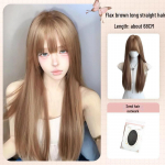 Xiaoyuan Style &ndash; naiste pikk, sirge linane pruun juukseees