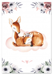 Plakat lapsele, hirvele, pilveroosad plakatid 21x29,7 cm A4