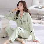 Naiste 100% puuvillased pikkade varrukatega pidžaamad keskealistele ja eakatele - Vaba kardigan s&uuml;giseks/talveks XL