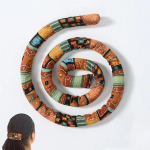 Painutatav punutud juuksekumm spiraallukuga, pikkade hobusesabade hoidja, etniline juuksepael, k&ouml;is naistele, t&uuml;drukutele, stiliseerimistarvikud