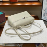 Granuleeritud vasikanahast plahvatuspunane uus LP27 karpkott ehtsast nahast lihtne crossbody kott Togo pealmine kiht lehmanahast LP kott 27x10x16cm valge