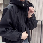 Kevadjakk Jakk Naiste Mood T&otilde;mblukk L&otilde;tv Vabaaja Kapuutsiga L&uuml;hike K&otilde;ikjale Sobiv Jakk Topp S must