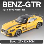 1:18 Mercedes-Benz GTR sportauto mudeli survevalatud miniatuursed autokollektsiooni heli- ja kerged s&otilde;iduki m&auml;nguautod, laste kingitused kollane