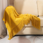 Ameerika stiilis kootud žakaarmustriga viskepleed diivanile, kontorisse, uinakuks v&otilde;i reisimiseks 127x180CM with Tassels, 550g