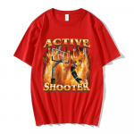 Active Shooter Naljakas Meemi Graafiline T-s&auml;rk Naiste Mood Retro l&uuml;hikeste varrukatega vabaaja suur Harajuku T-s&auml;rk S