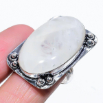 Rainbow Moonstone Handmade 925 Sterling Silver Jewelry Ring Size 7 u1n76