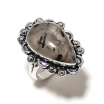 Black Rutile Handmade 925 Sterling Silver Jewelry Ring Size 7 l4l26