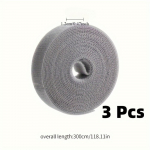 3-osaline 3-meetrine korduvkasutatav nailonist kaabliside - vastupidav kaablikorraldaja kodu ja kontori jaoks, ideaalne arvutite, telerite ja andmesidekaablite jaoks 3 pieces