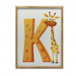 K-t&auml;hega kaelkirjak - R&otilde;&otilde;msameelne plakat lastele K-t&auml;hega kaelkirjak - R&otilde;&otilde;msameelne plakat lastele, 30X40 cm, Tume pruun puitraam, Matt paber 230 36