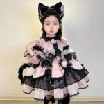 Halloweeni T&uuml;druk Armas Kleit Luna Kass Cosplay Kleit Laste Lolita Vol&uuml;&uuml;mikas Kleit Printsessi Kleit 100