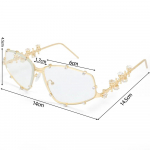 Punk Strassidega P&auml;ikeseprillid Naised Mehed Bling Metallist Ovaalse Raamiga Prillid Elegantsed Mugavad Igap&auml;evased Prillid Moeaksessuaarid