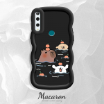 Maalitud mustriga Suure Laine &Auml;&auml;r Pehmest Silikoonist Materjalist Makroon Telefoni&uuml;mbris P&otilde;rutuskindel Kaitsev Kummist Kest iPhone'ile Huawei Honorile Infinixile Tecnole iPhone 16 Plus must