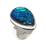 Natural Blue Triplet Opal 925 Sterling Silver Jewelry Ring Size 7.5 y0y28