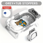 Kokkupandav beebivann - Kaasaskantav beebivann reisimiseks, libisemiskindel ja vastupidav, ujuv padi, ideaalne beebitarve vasts&uuml;ndinust v&auml;ikelapseni hall v&auml;rv