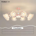 Elutoa l&uuml;hter, LED peavalgusti, Lihtsad ja kaasaegsed magamistoa valgustid 8 headlights roosa