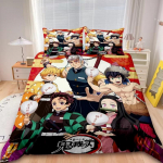 Tekikate Demon Slaye 3D Peen Muichiro Tokito Anime Digitaaltr&uuml;kiga Voodipesu Komplekt Tekk Voodi Noorte Kodu Dekoor Poiste Kingitus 150x200cm