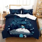 Anime tekikott padjap&uuml;&uuml;r voodipesukomplekt T-TotoroeS Kawaii t&auml;iskasvanud poiss t&uuml;druk magamistoa kaunistus lapsed &uuml;hekohaline kahekohaline suur suurus 70x133cm 2pcs blue