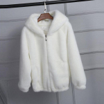 Naiste talvine korea l&uuml;hike naiste soe l&otilde;tv kapuutsiga paks mantel jakk, kunstkarusnahk XXXXXL