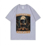 Itaalia Ajuk&otilde;dunemine Cappuccino Assasino Naljakas Meem T-s&auml;rk Unisex Vabaaja Huumor &Uuml;lem&otilde;&otilde;dulised T-s&auml;rgid Meestele Naistele Vintage Puuvillane T-s&auml;rk 4XL