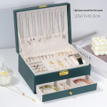 Kahekihiline lukuga nahast ehtekarp k&otilde;rvar&otilde;ngastele ja k&auml;sit&ouml;&ouml;aksessuaaridele